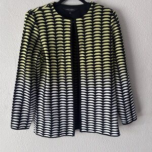 Ming Wang Black, Lime Green, White Patterned Knit